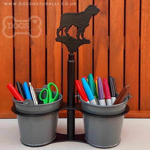Twin Holder Stand - Desk Tidy (German Wirehaired Pointer)